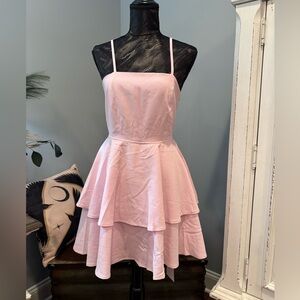 BNGD Light Pink Bow Back Tiered Dress Size Medium | Flowy Party Dress NWT